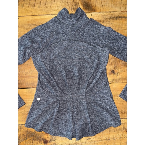 Womens Lululemon Warm Your Core Long Sleeve High Neck Top‎ Pleated Back Gray - Picture 6 of 8